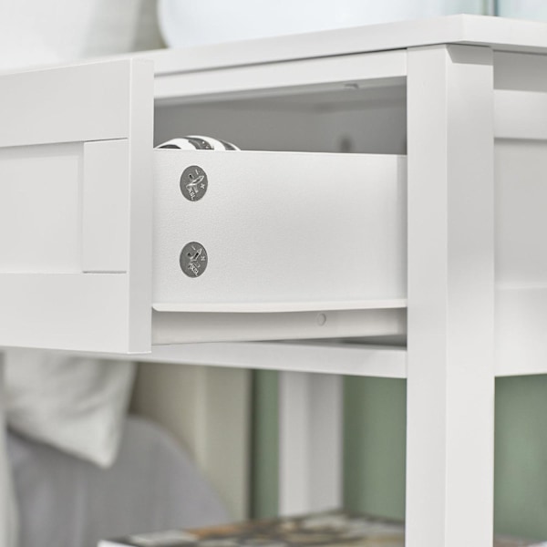 SoBuy Sengebord med 1 skuffe og 2 hylder, Sofabord FBT46-W White