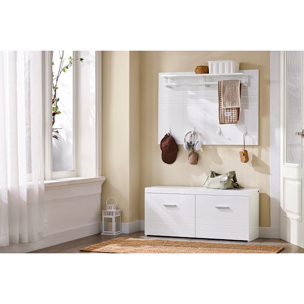 SoBuy Knagerække Håndklædeholder Væghylde FHK36-W White Wall shelf