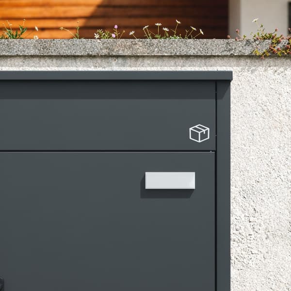 SoBuy utemöbel för paket och post med kodlås Mörkgrå 49.2×28×70 cm OGS65-DG