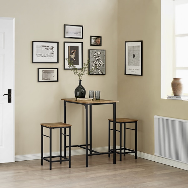 SoBuy barbord och 2 pallar Matgrupp Köksbord OGT10-PF brown table with 2 stools