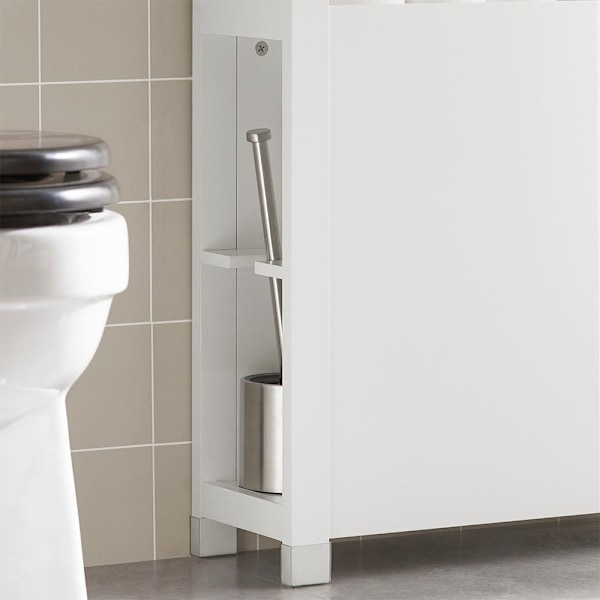 SoBuy Badeværelsesskab med 2 skuffer Badeværelsesmøbler BZR83-W Toilet paper holder