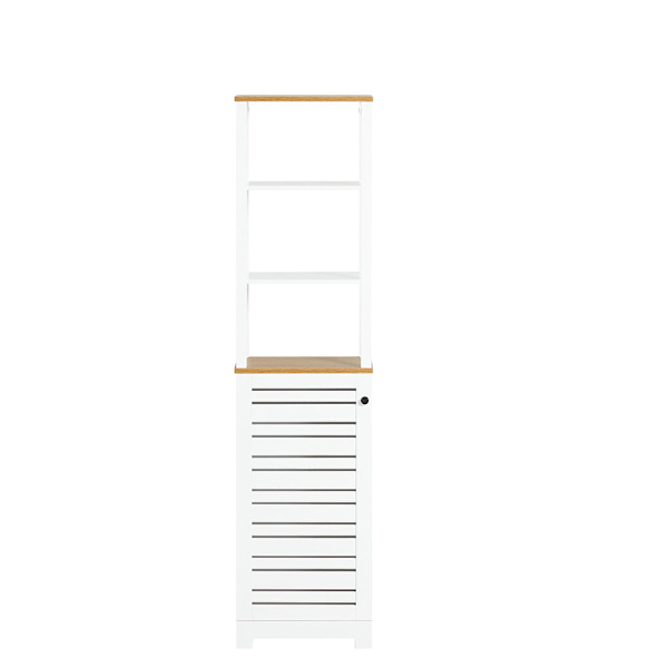 SoBuy Högskåp,Badrumsskåp,Badrumshylla,BZR43-W High cabinet (1 door)