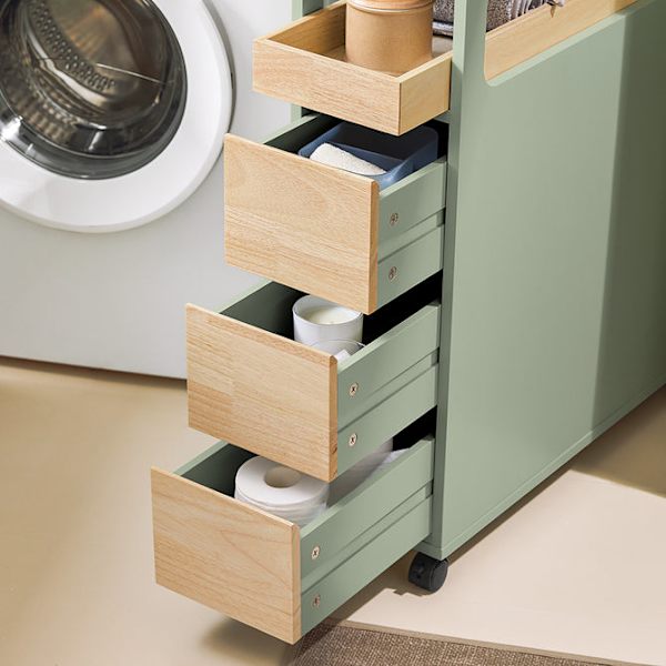 SoBuy Kapea kaappi WC paperiteline Hyllykokonaisuus BZR54-GR Green 24*65*82cm