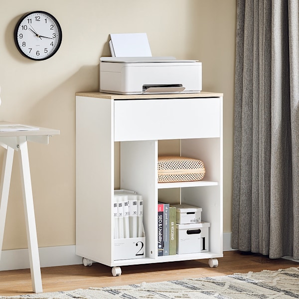SoBuy Arkivskab Printer Stand Mobilt Arkivskab Sidebord ASK10-WN