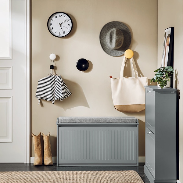 SoBuy Skoskab Entrébænk Skobænk Entré Skoskab FSR98-L-HG Gray 80*26*45cm