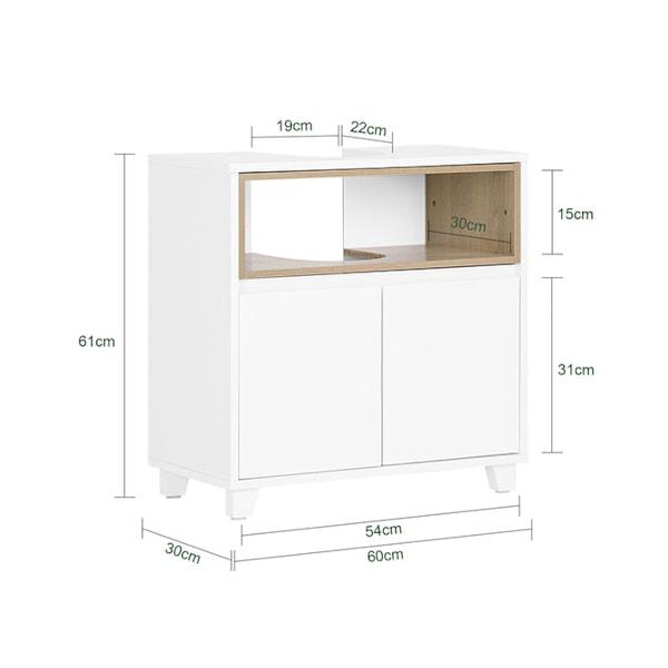 SoBuy kylpyhuone kaappi Allaskaappi 2 ovea BZR148-W White Under sink cabinet