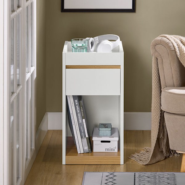 SoBuy Sidobord Förvaringsbord Soffbord Cafébord FBT137-W