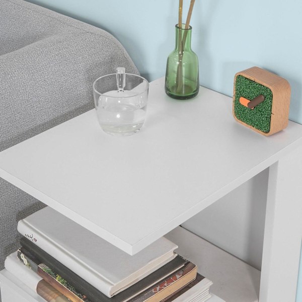 SoBuy Sofabord / reol i moderne stil, hvid,FBT69-W White 40 x 30 x 60 cm