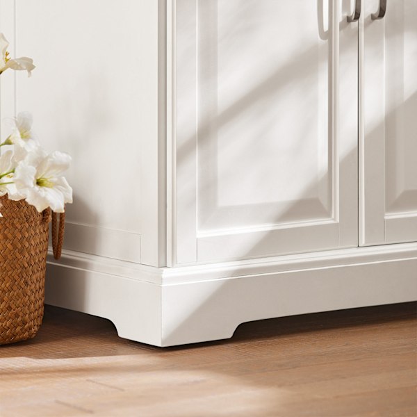 SoBuy Keittiösaareke kaappi ja klaffipöytä FKW41-WN White tabletop in wood