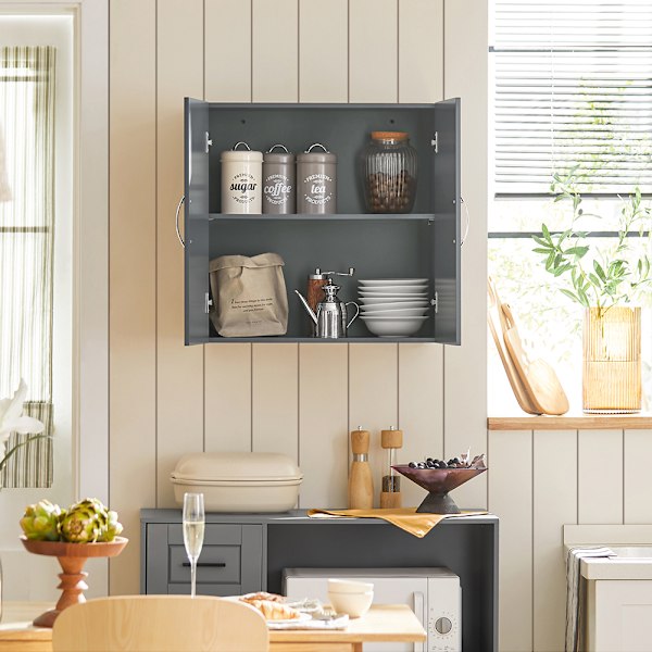 SoBuy Badeværelsesskab / køkkenskab, FRG231-DG Grey 60*30*60CM