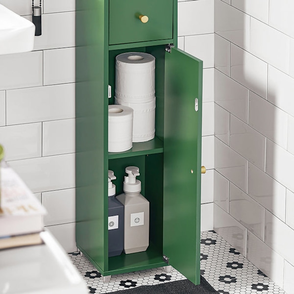 SoBuy Kylpyhuone kaappi Korkea kaappi laatikkoa BZR34-SY Green
