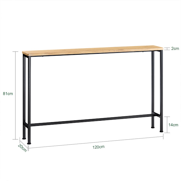 SoBuy Sidebord Smal aflastningsbord Sofaborde FSB19-L-E Light brown L120*B20*H81cm