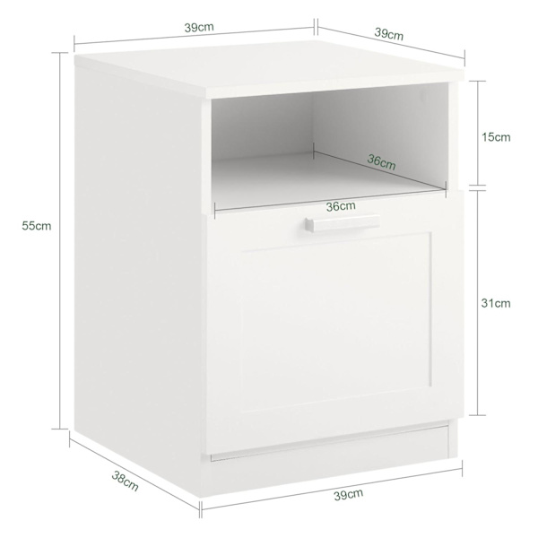 SoBuy nattduksbord Sidobord Förvaringsbord Cafébord FBT112-W