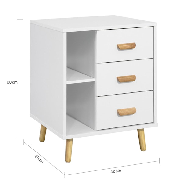 SoBuy Nattduksbord Soffbord,Sidobord,Sängbord,FBT95-W White