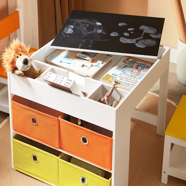 SoBuy 2-osainen Lasten pöytä ja tuolisarja KMB75-K-W Table:60*60*50cm