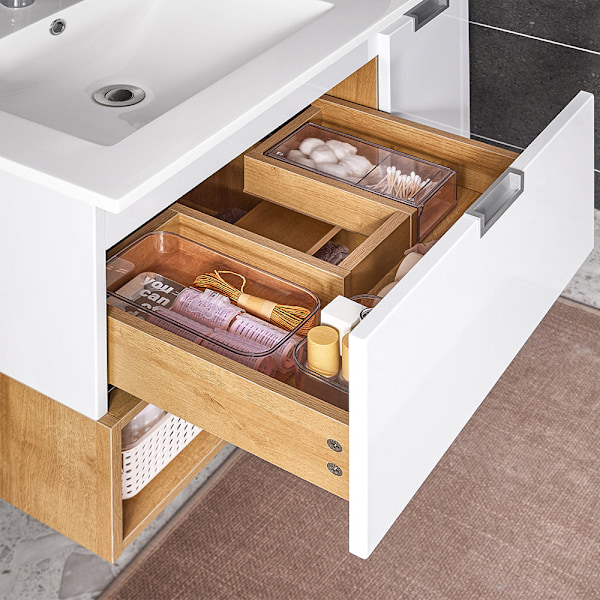 SoBuy Tvättställsunderskåp Badrumsskåp Underskåp BZR178-WN Under sink cabinet