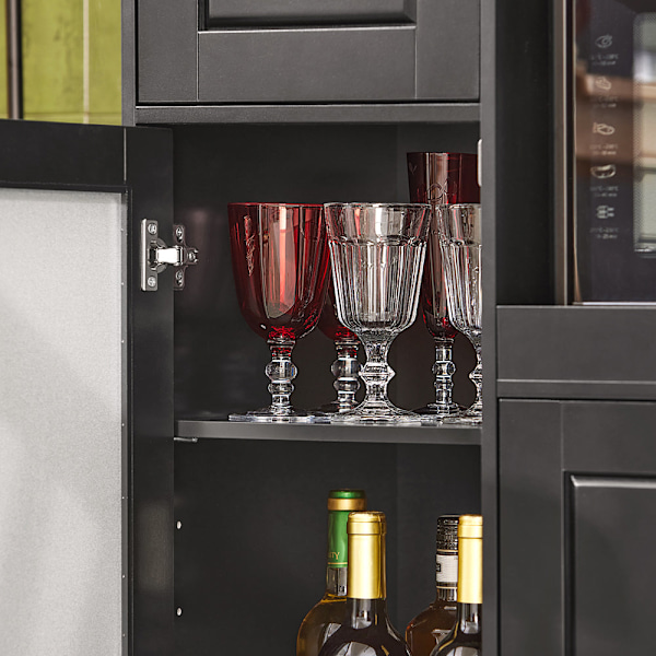SoBuy Kökshylla Mikrovågsskåp Köksskåp Sideboard FSB78-SCH Black