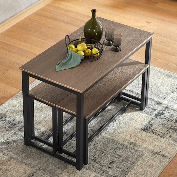 SoBuy Baariruokailuryhmä Keittiön pöytä ja 2 penkki OGT25-N Brown Table with 2 benches