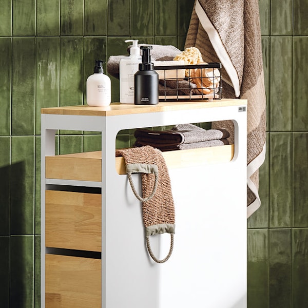 SoBuy Kapea kaappi WC-paperirullan pidikekaappi  BZR54-WN White 24*65*82cm