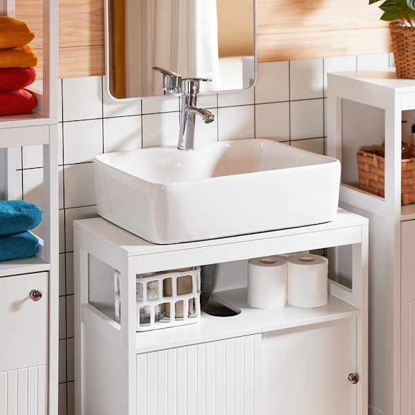 SoBuy Tvättställsskåp Underskåp Tvättställsunderskåp BZR185-W Under sink cabinet