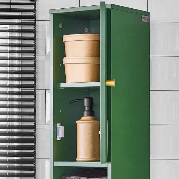 SoBuy Kylpyhuone kaappi Korkea kaappi laatikkoa BZR34-SY Green