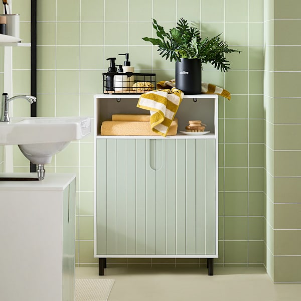 SoBuy Badrumsskåp med 2 dörrar Skänk BZR138-GR 60*30*87cm