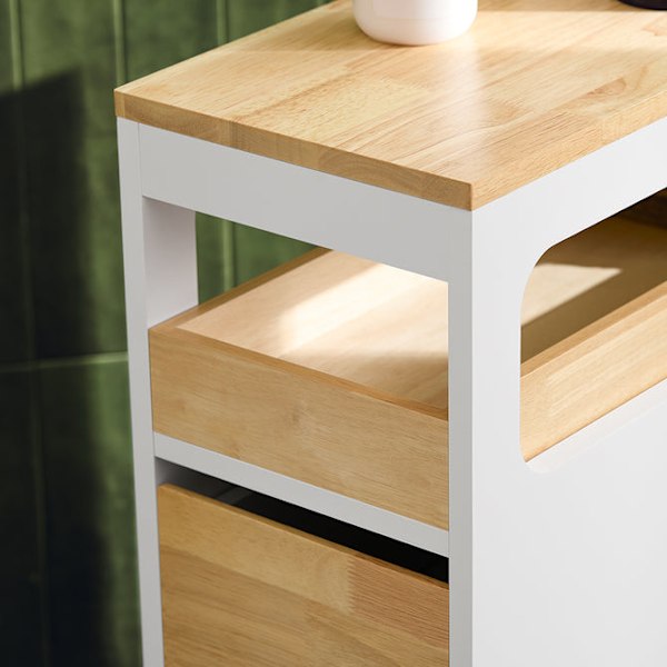 SoBuy Kapea kaappi WC-paperirullan pidikekaappi  BZR54-WN White 24*65*82cm