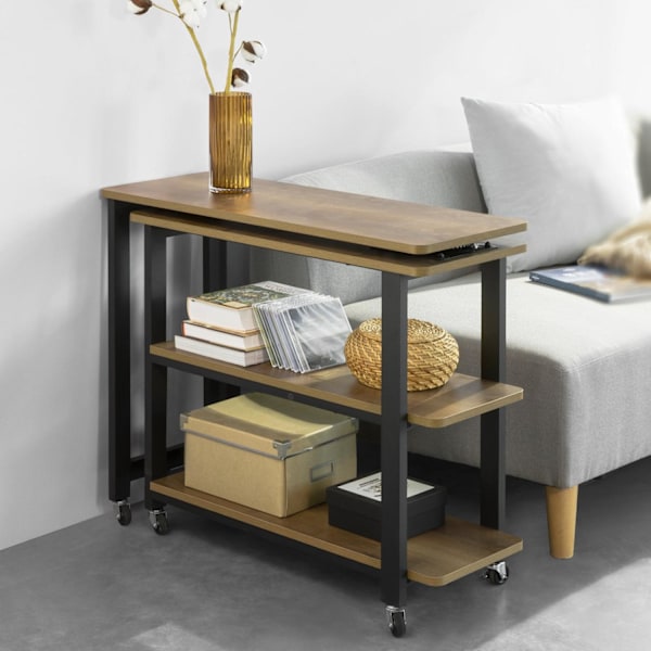 SoBuy Svängbart soffbord Klaffbord Satsbord Sidobord FWT83-PF Brown