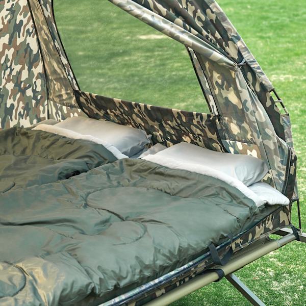 SoBuy 4-i-1 tält för 2 personer OGS32-L-TN camouflage For 2 Persons