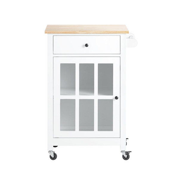 SoBuy Keittiösaareke Keittiökaapi pyörillä FKW98-WN White