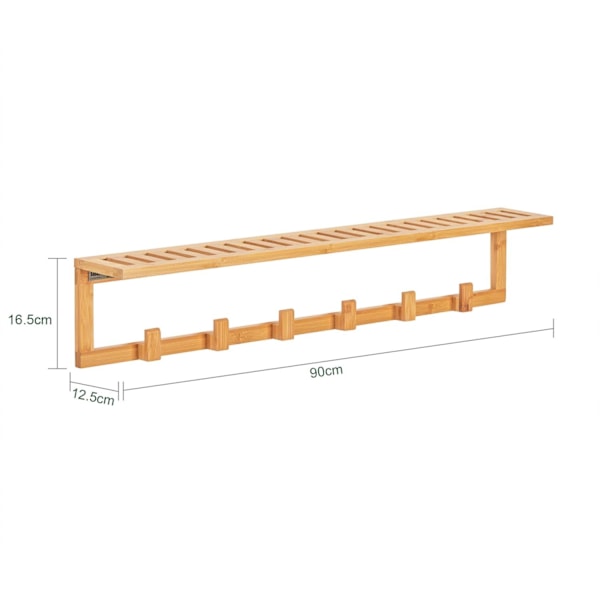 SoBuy Seinähylly ja vitriinit Vaatekaappi 6 koukkua FHK06-N Wall shelf
