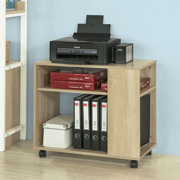 SoBuy Pyörällinen säilytyskaluste Kaappi pyörillä FBT34-N Wood