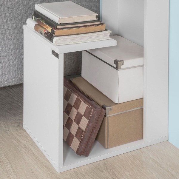 SoBuy Soffbord med 3 hyllor, Sidobord Cafébord Sängbord FBT69-W Vit 40 x 30 x 60 cm