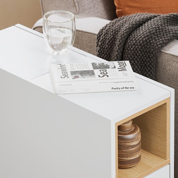 SoBuy, smalt sängbord, sängbord set om 2, sängbord för sovrum, FBT161-WN