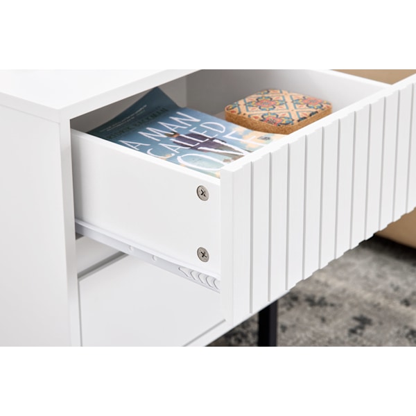 SoBuy Nattduksbord Soffbord Sidobord Sängbord 2 lådor FBT157-W
