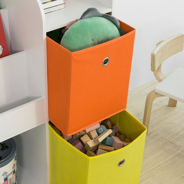 SoBuy Barnhylla med 2 korgar Förvaringskombination KMB37-W L89*B35*A88cm