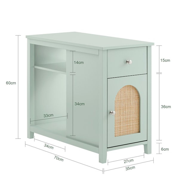 SoBuy Sengebord Sofabord Sidebord Endebord FBT159-GR Nightstand