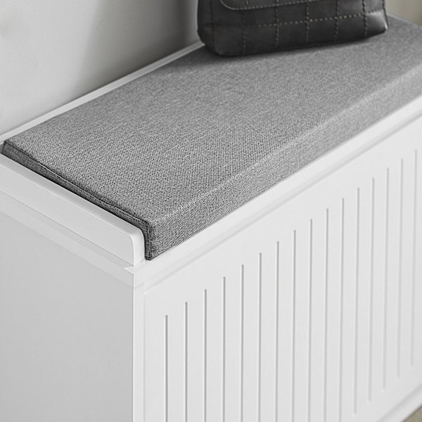 SoBuy Skobænk med hynde Skoholder med sæde til indgang FSR98-W White 62*25*46cm