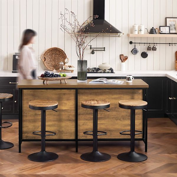 SoBuy Køkkenø Køkkenbord Vitrineskab Barbord KNL01-F