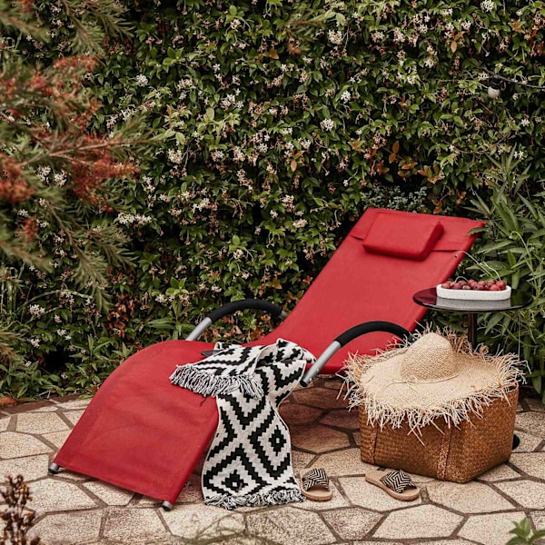 SoBuy Liggestol Solseng Havestole Relaxstol OGS38-R Red
