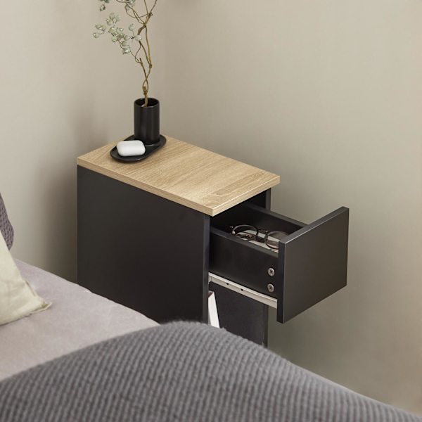SoBuy Sidobord Förvaringsbord Soffbord Cafébord FBT111-SCHx2 Black