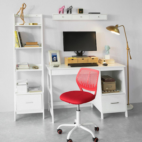 SoBuy Bildskärmsställ Monitorstativet med 3 fack, BBF03-N wood Length 47 cm