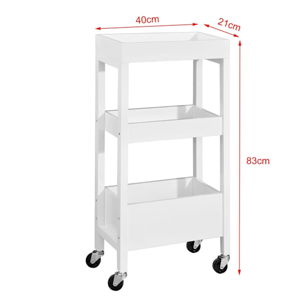 SoBuy Rullvagn Serveringsvagnar Hylla med hjul FKW49-W Vit