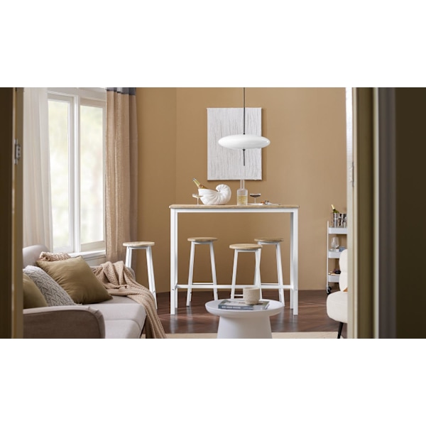 SoBuy Barbord och 4 Pallar, Matgrupp, OGT22-WN White
