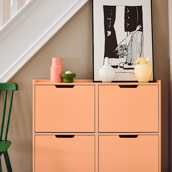 SoBuy Skoskab Skohylde Entré Skoskab med 4 rum FSR100-RS Orange