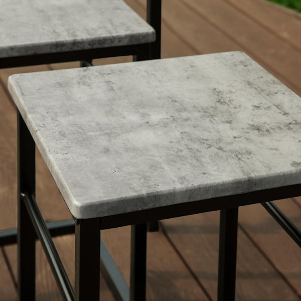 SoBuy Baaripöytä ja 4 jakkaraa, Ruokailuryhmä, OGT11-HG Grey Table with 4 stools
