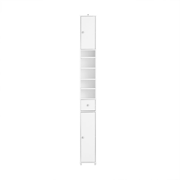 SoBuy kylpyhuone Korkea kaappi Pesukonekaappi vitriinit BZR34-W White
