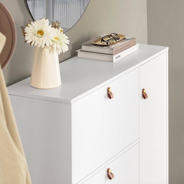 SoBuy Skoskåp med 4 fack, Hallmöbel med förvaring, FSR107-W Cabinet