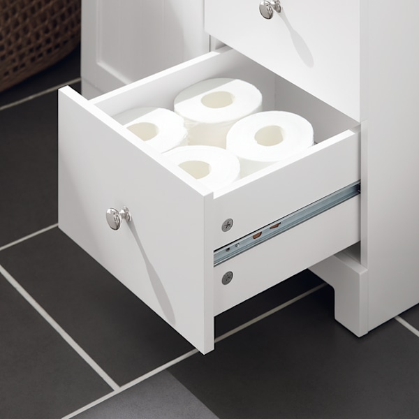 SoBuy Underskab Badeværelsesskab med hylder BZR107-W White High cabinet