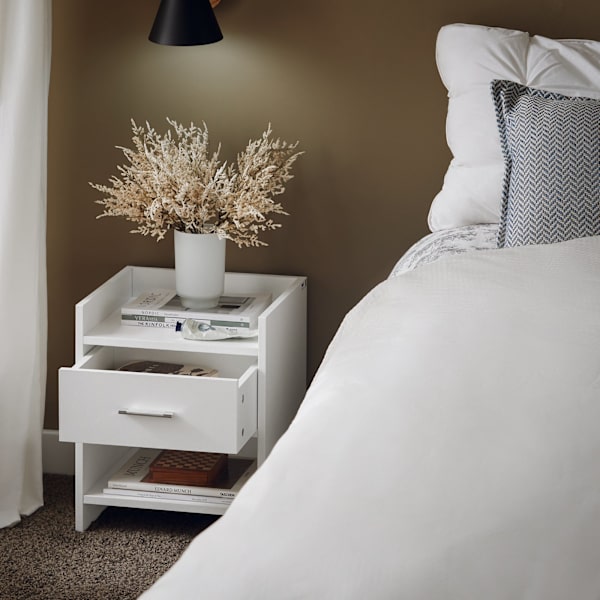 SoBuy Sängbord Avlastningsbord Nattduksbord Soffbord FBT66-W White